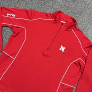 Ping Nebraska Cornhuskers 1/4 Zip Pullover Mens XL Red Golf Jacket SensorCool